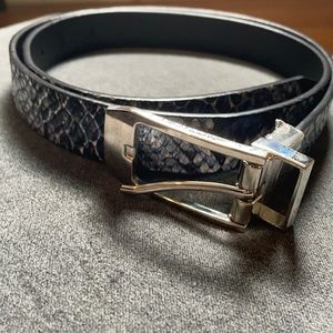 Blue Faux Snake Skin Belt